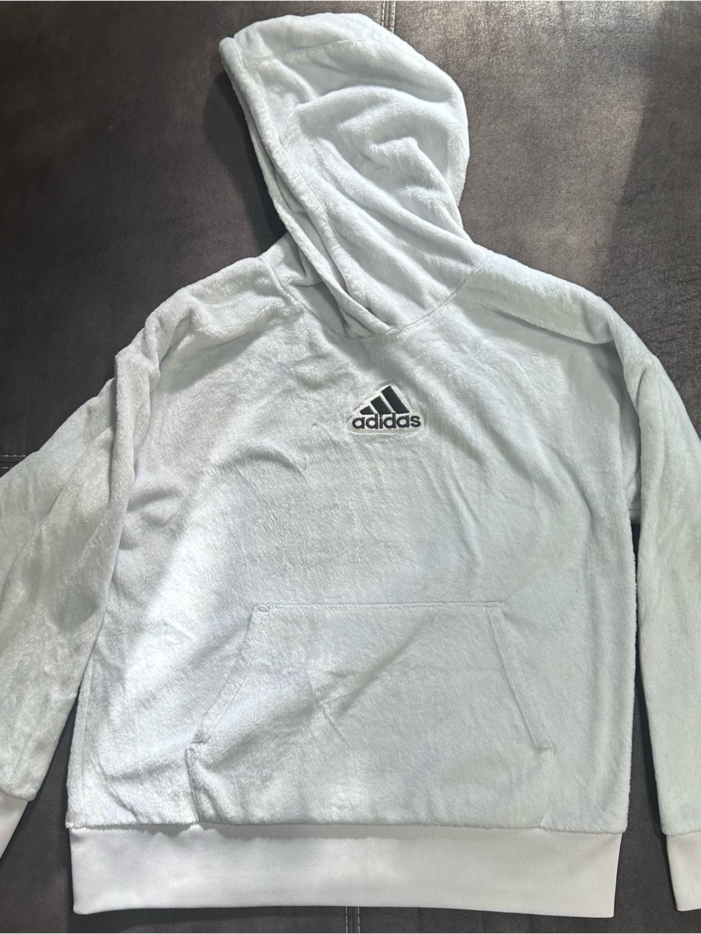 adidas White Hoodie with Black Logo